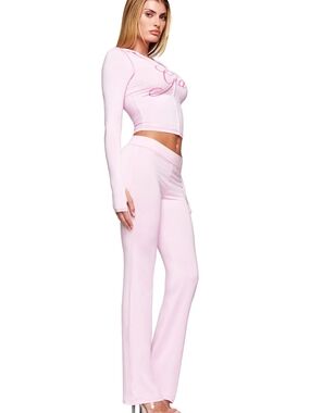 I.AM.GIA Blare Light Pink Zip Hoodie & Lounge Flare Pants Set XXS/S